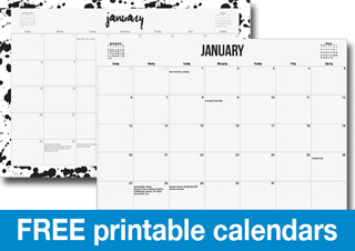 Printable Holiday Calendars
